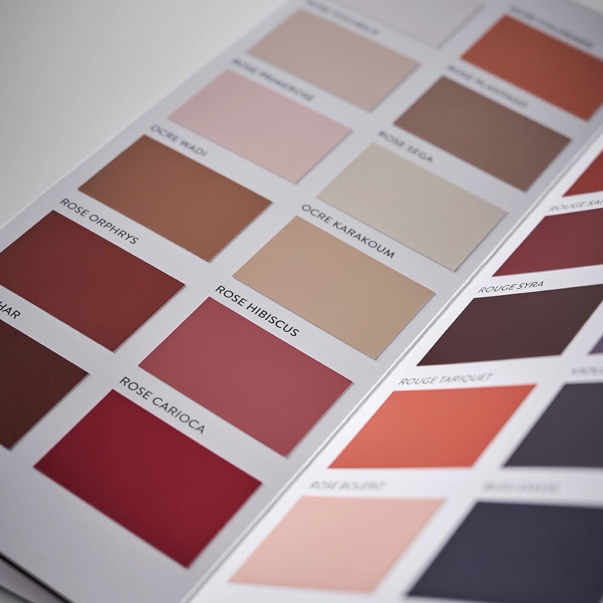 Un catalogue de couleurs différentes