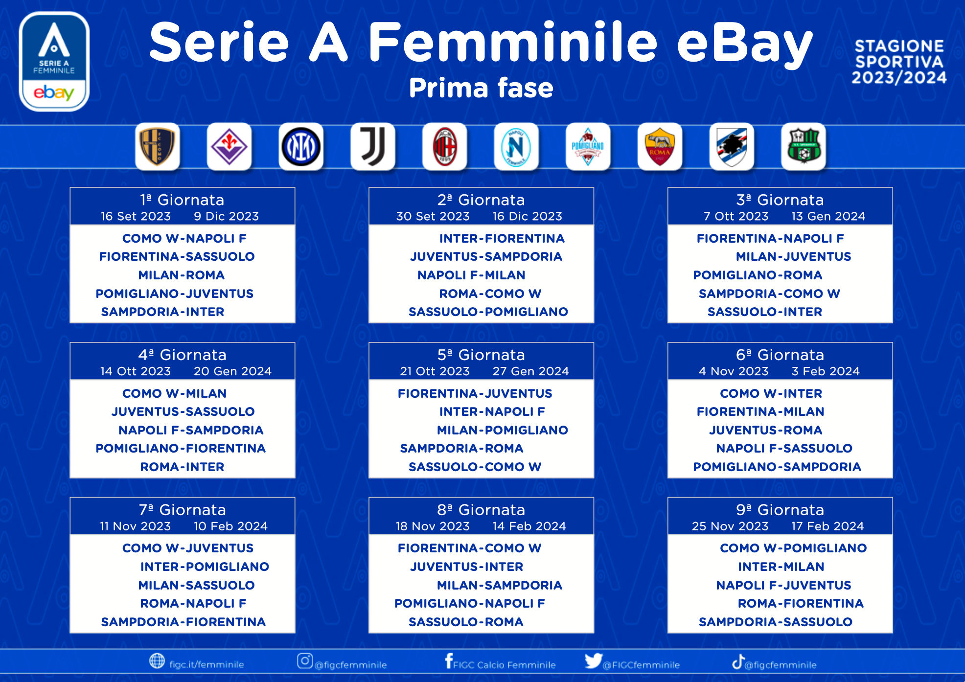 2023/24 Women's Serie A fixtures announced