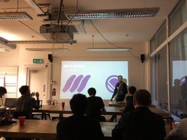 Ilesh presenting at MMT and Gatsby meetup in London