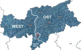 Geografische Gebietsaufteilung der technischen Ämter