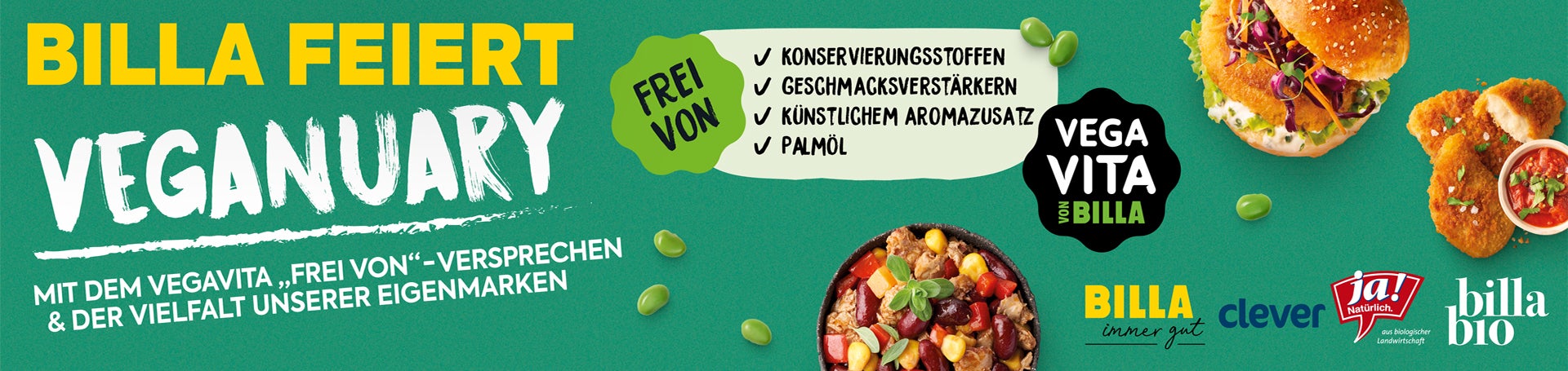 BILLA feiert Veganuary mit dem Vegavita "Frei von"-Versprechen & der Vielfalt unserer Eigenmarken