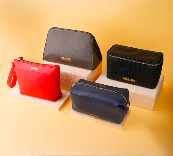 A group of small bags on a stand