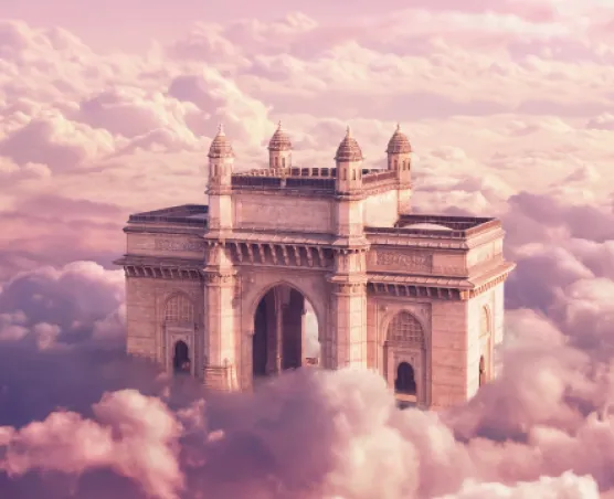 Gateway of India in the clouds