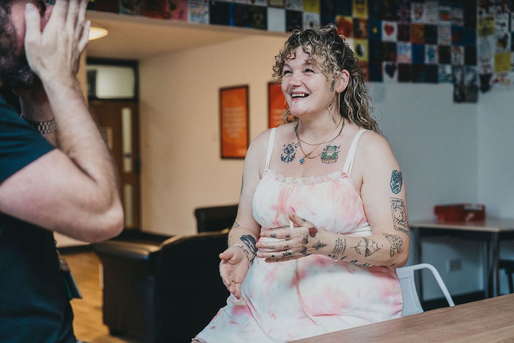 A woman with tattoos on her body