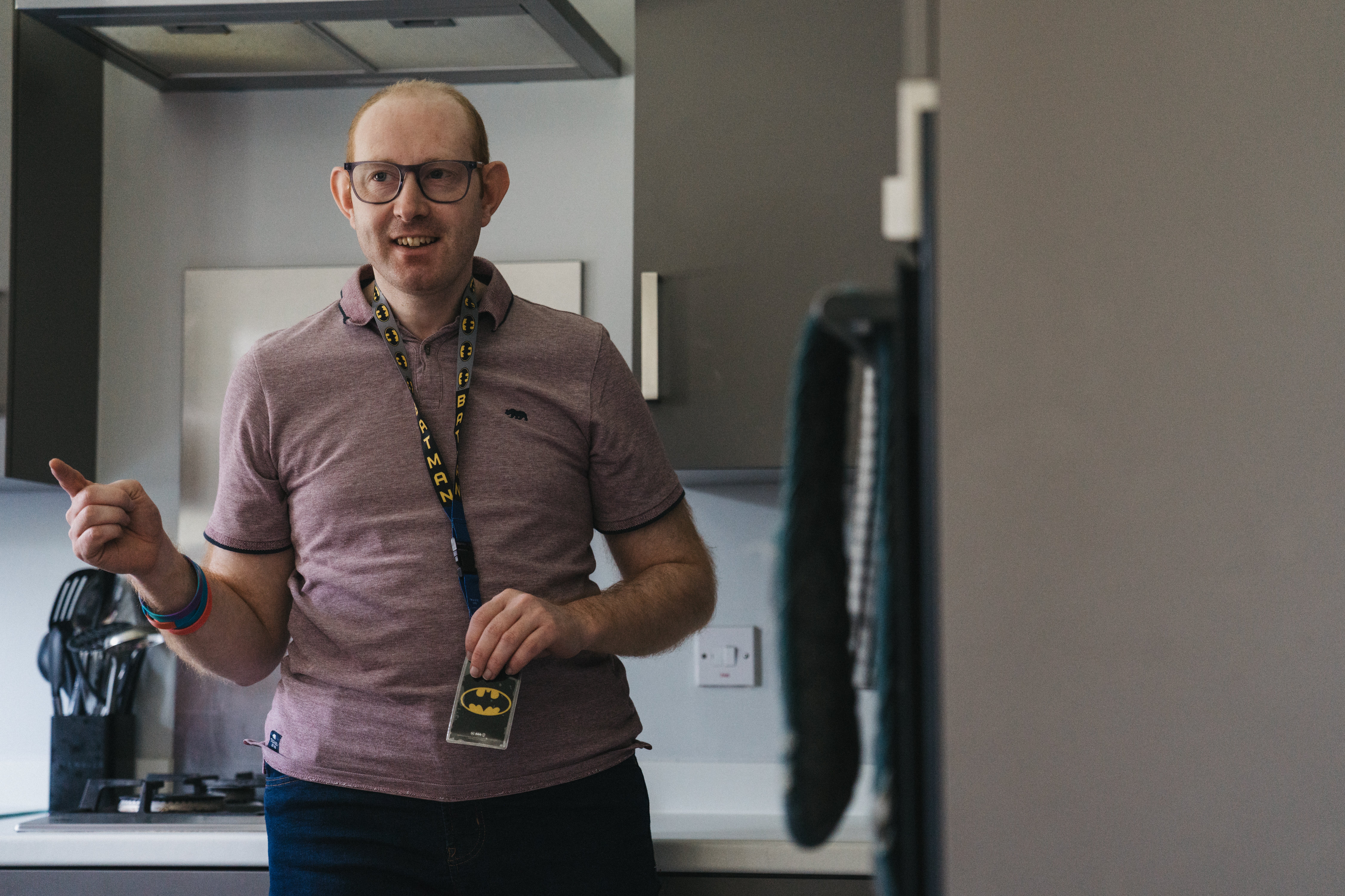 A man standing in a kitchen