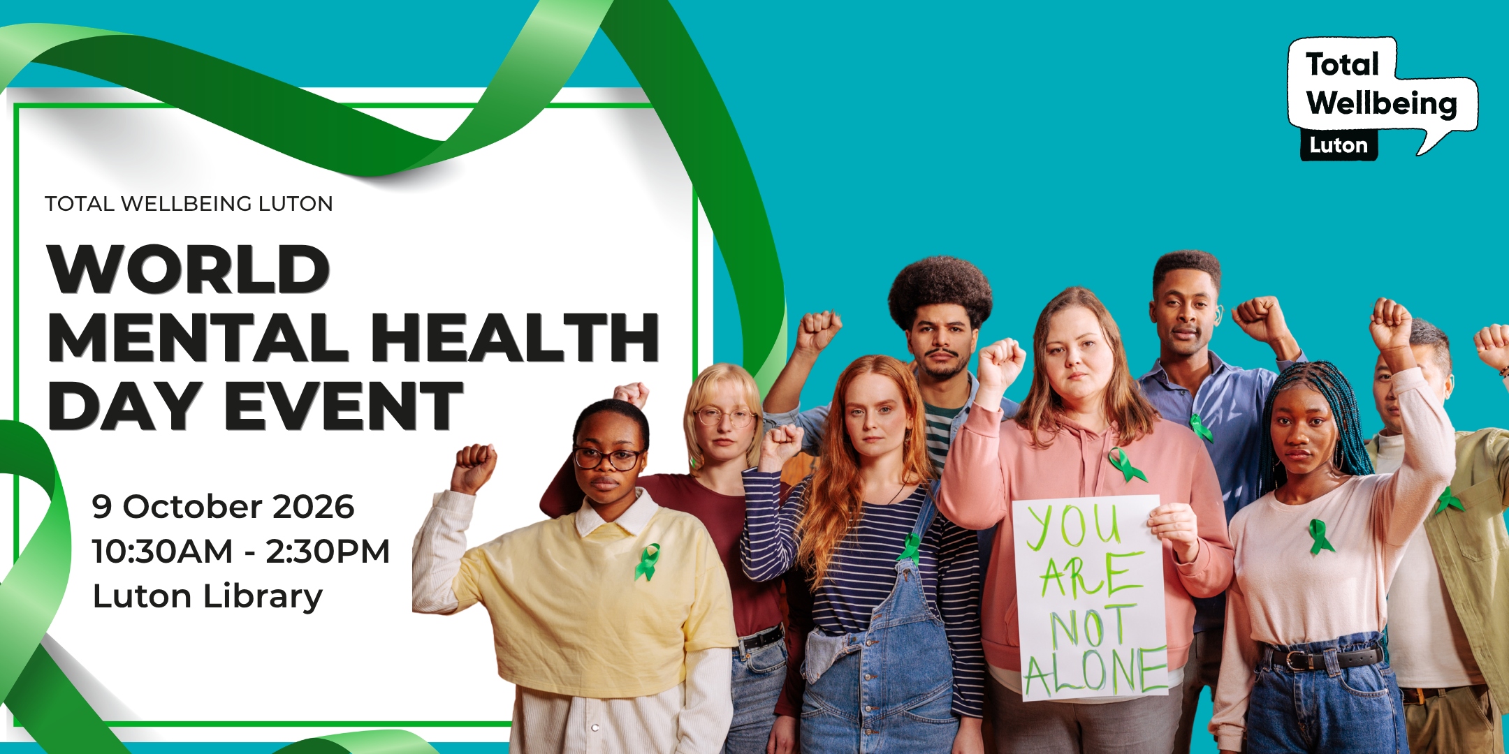 A group of people holding signs for World Mental Health Day