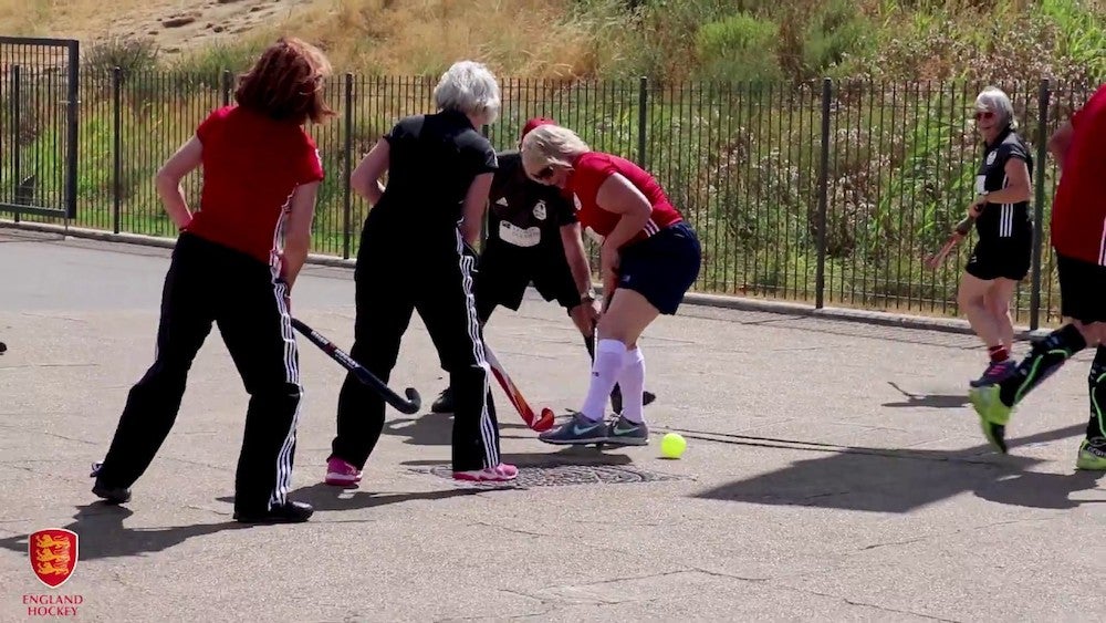 Walking hockey at HWC 2018 - action shot 
