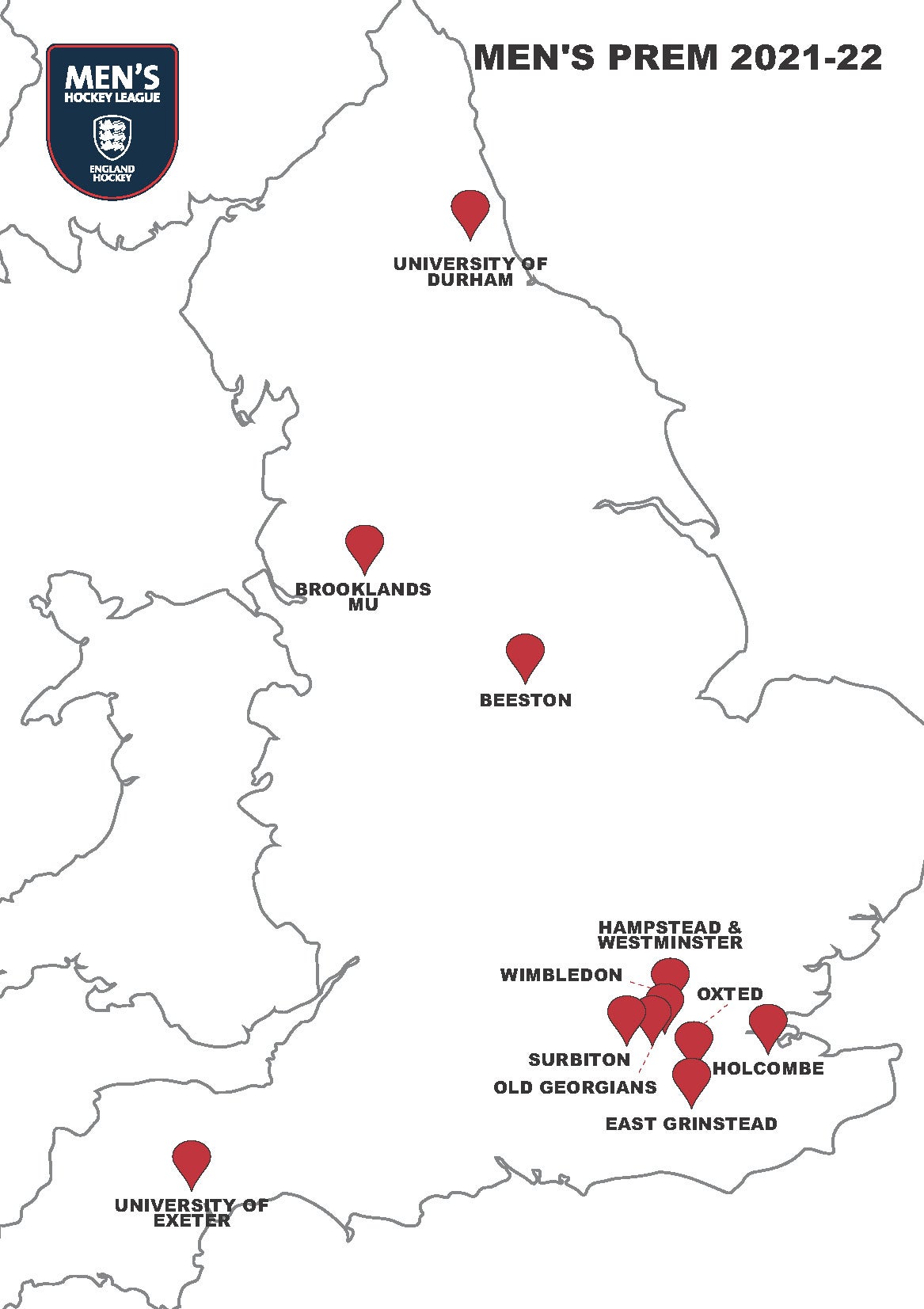 Mens Prem EHL Divisions Maps