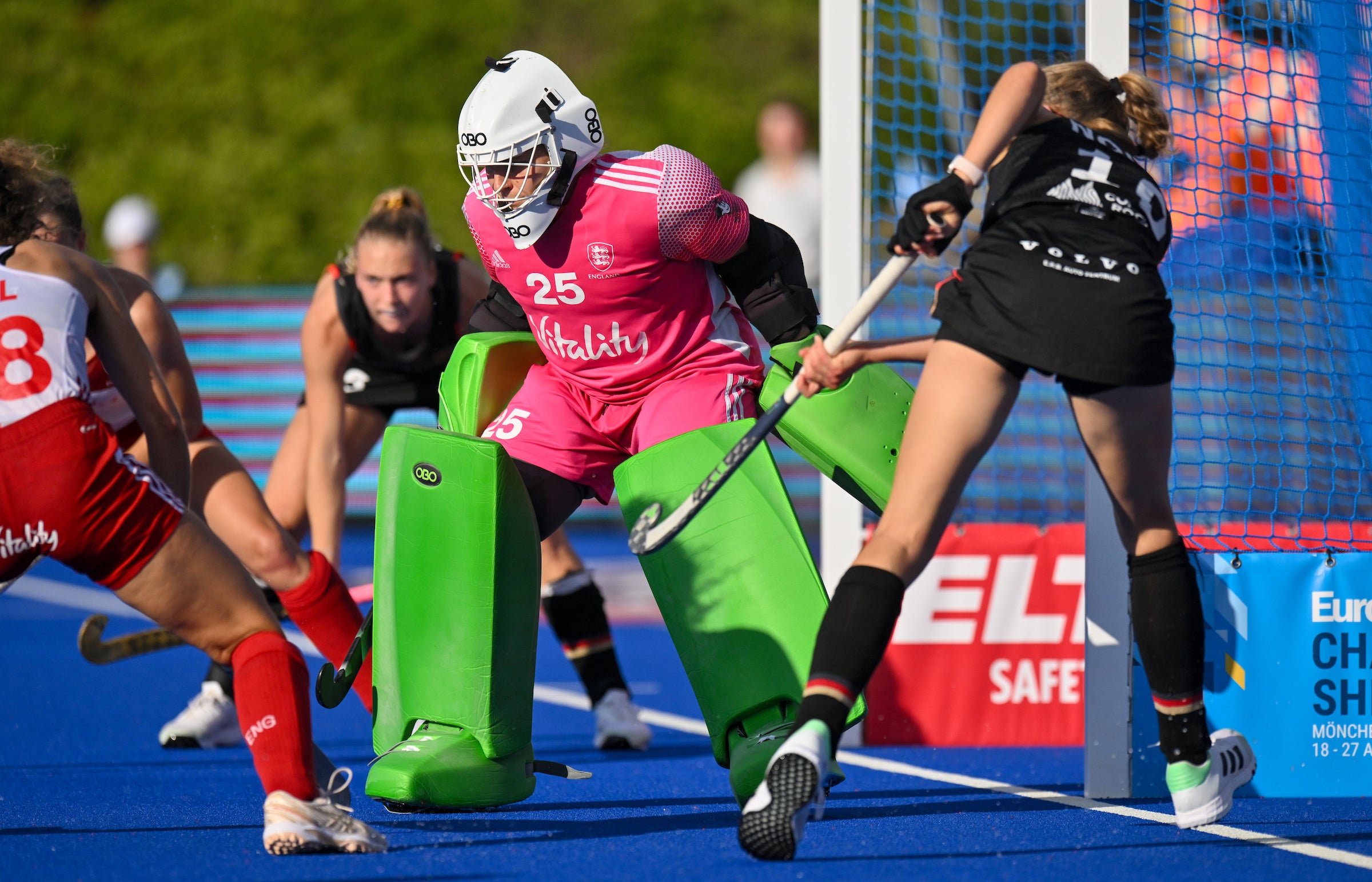 Sabbie Heesh in action against Germany at Euros 2023