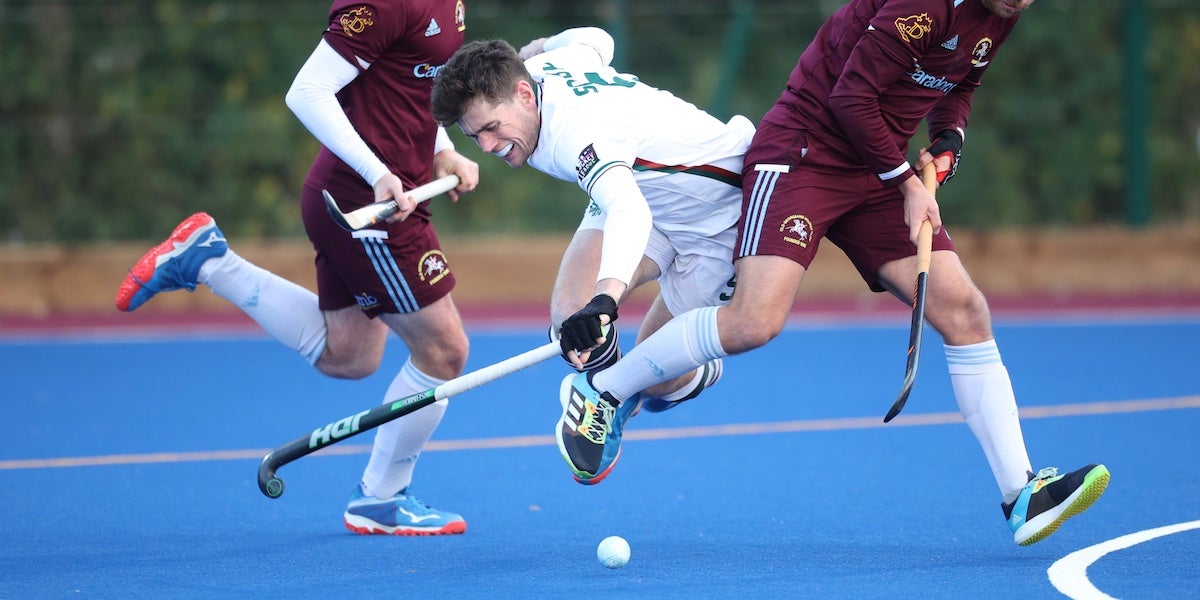 Old Georgians defeated defending champions Surbiton 2-0 to go into the winter break top of the Men's Premier Division. Photo credit: @smifsports (Twitter)