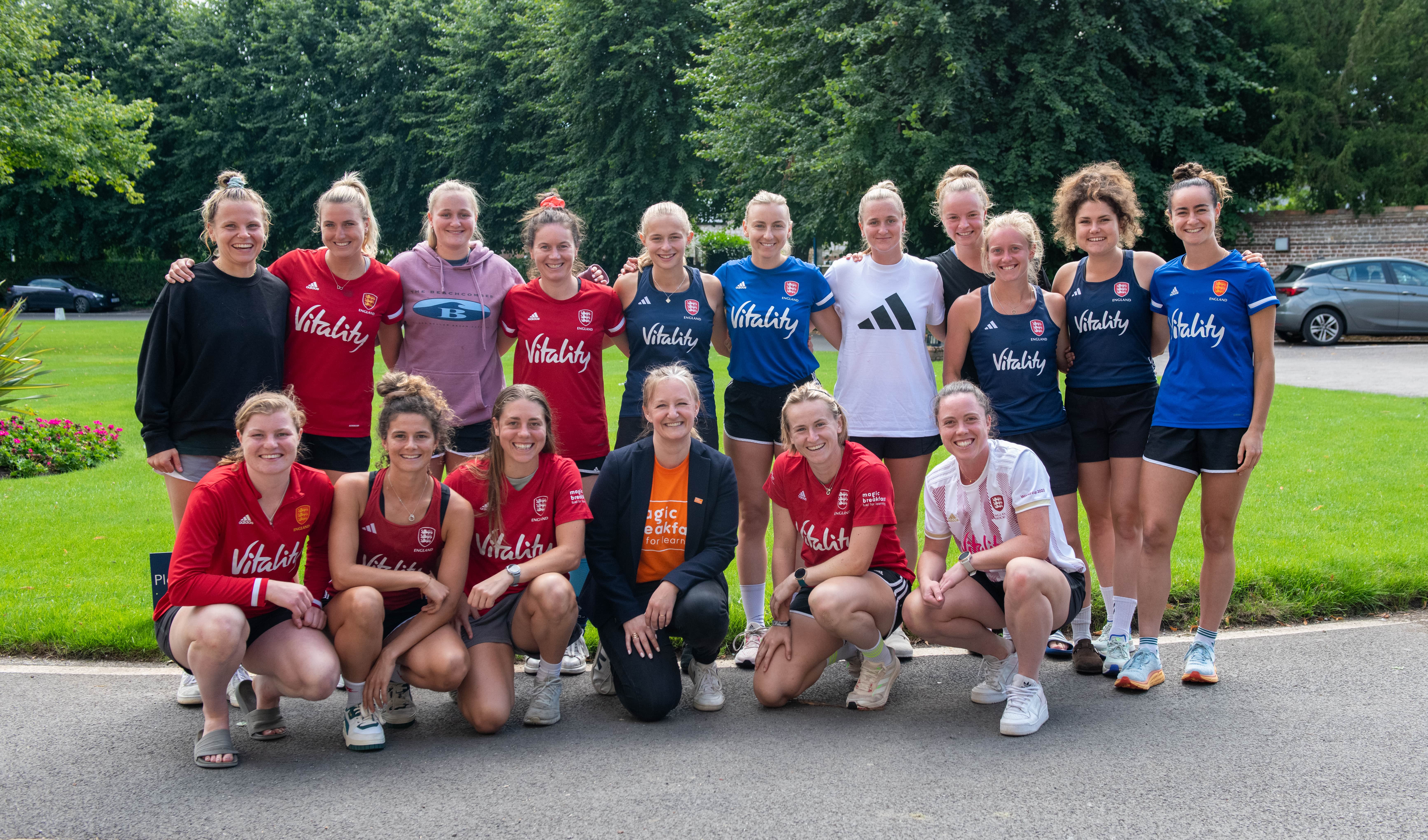 England Womens Squad for Euros 2023 with Magic Breakfast Team 