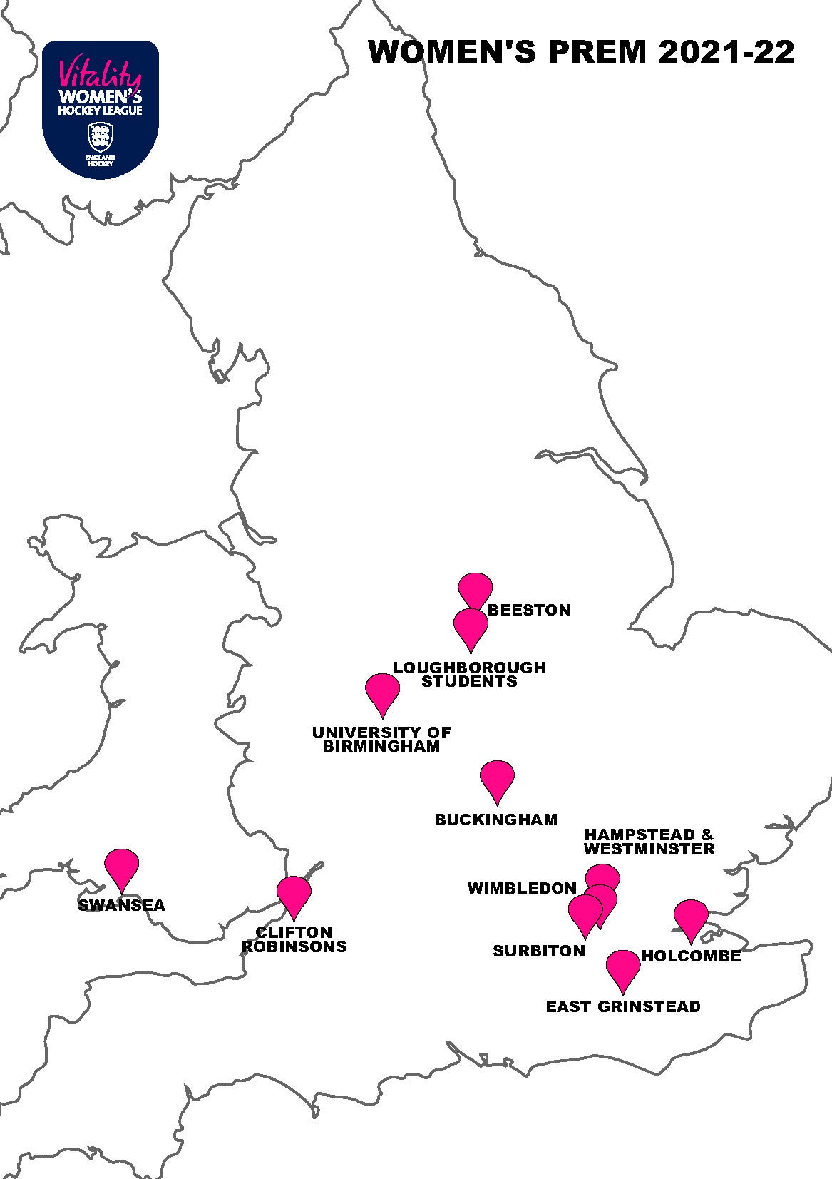 Womens Prem EHL Divisions Maps