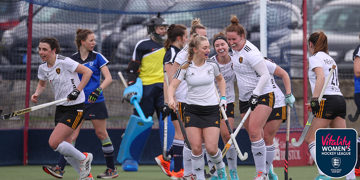 Beeston celebrate scoring in their comeback win over Clifton Robinsons