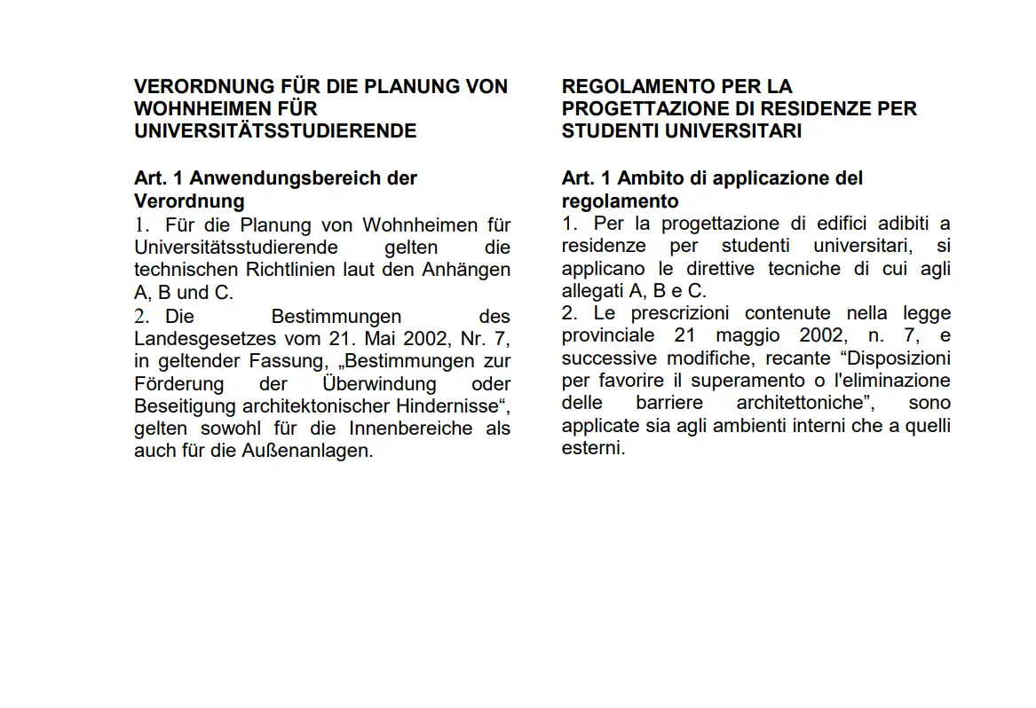 Richtlinien für die Realisierung von Universitätsheimstätten