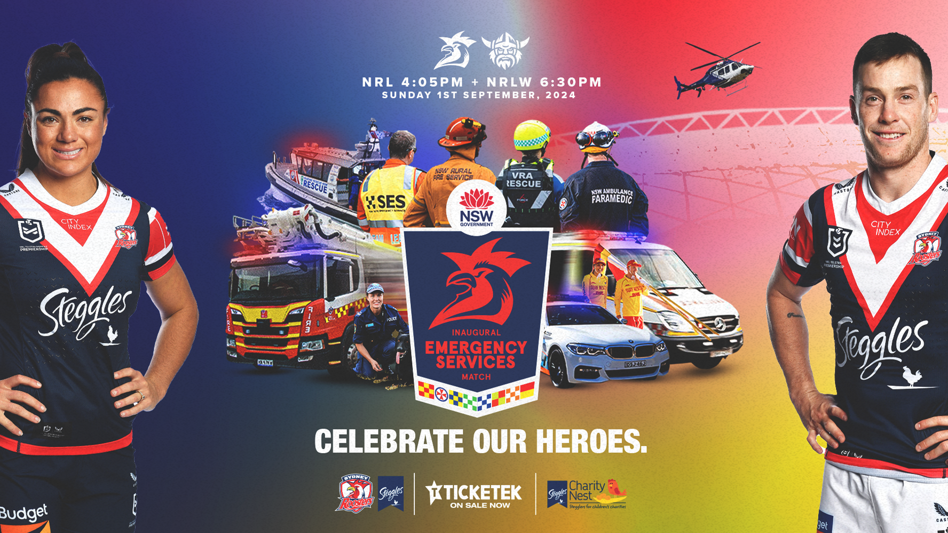 NSW launches Inaugural Sydney Roosters Emergency Services Event 