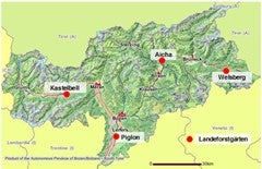 Mappa posizione Vivai forestali
