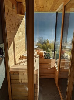 kleine Sauna mit Ausblick