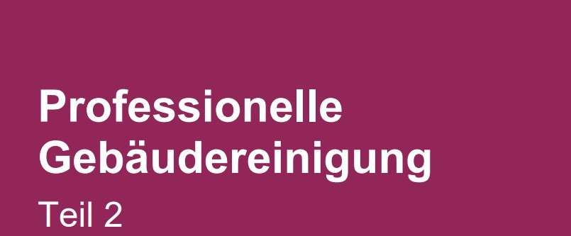 Professionelle Gebäudereinigung. Teil 2