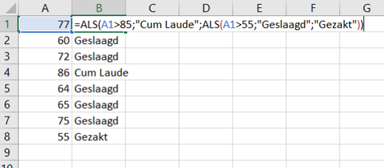 Meerdere waarden combineren in EXCEL