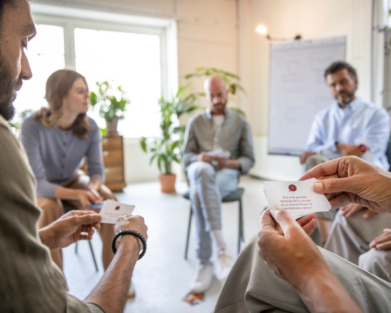Deelnemers in een groep met BVO-kaartjes