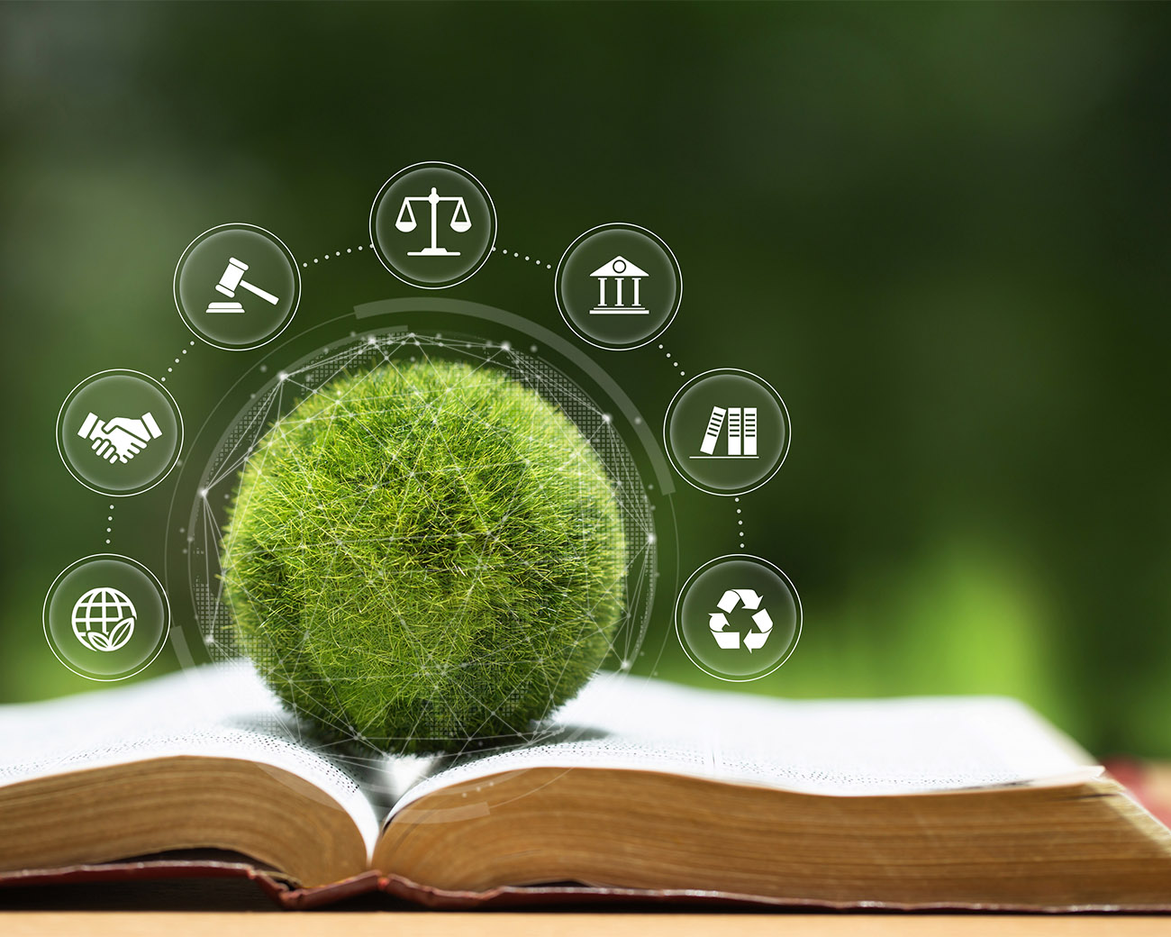 Bal gras op een boek met icoontjes eromheen