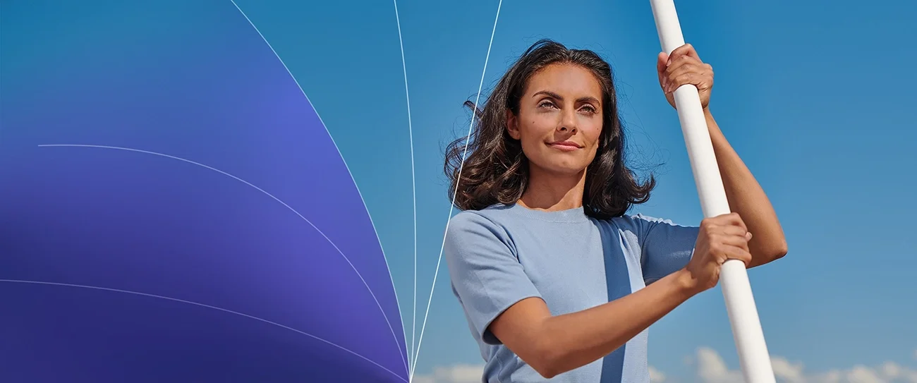 Vrouw met stok met ambitie 