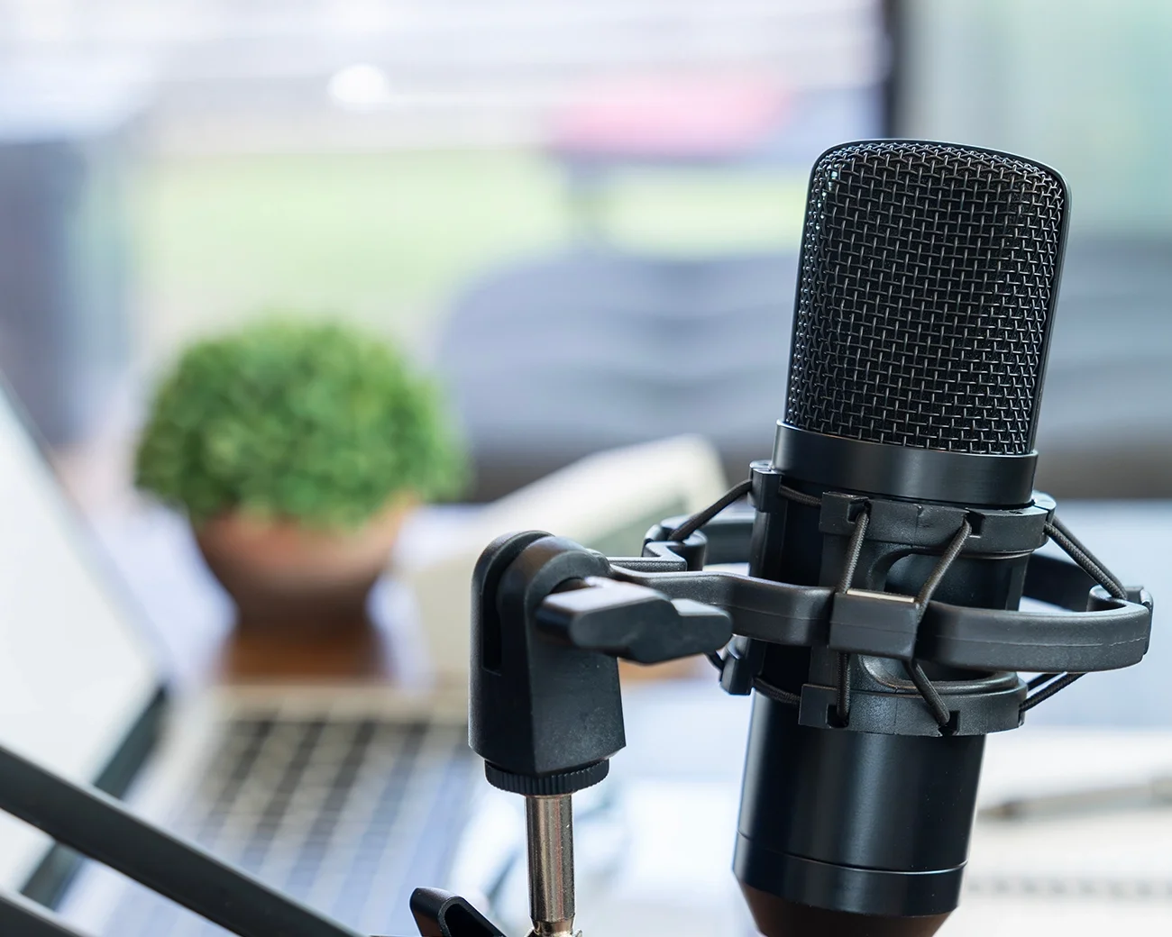 podcast microfoon close-up