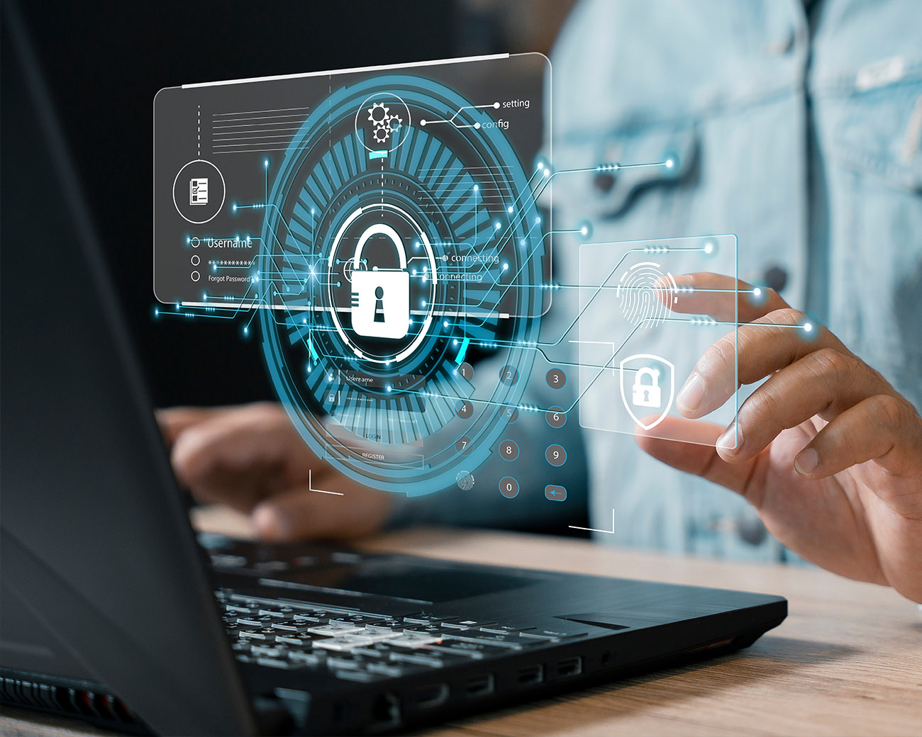 Zakenman beschermt data met digitaal slot