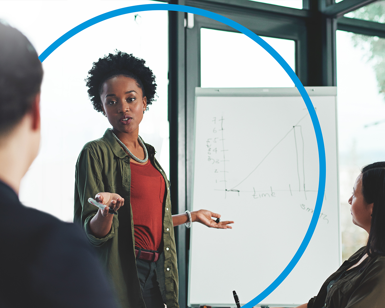 Marketingmanager presenteert marketingstrategie