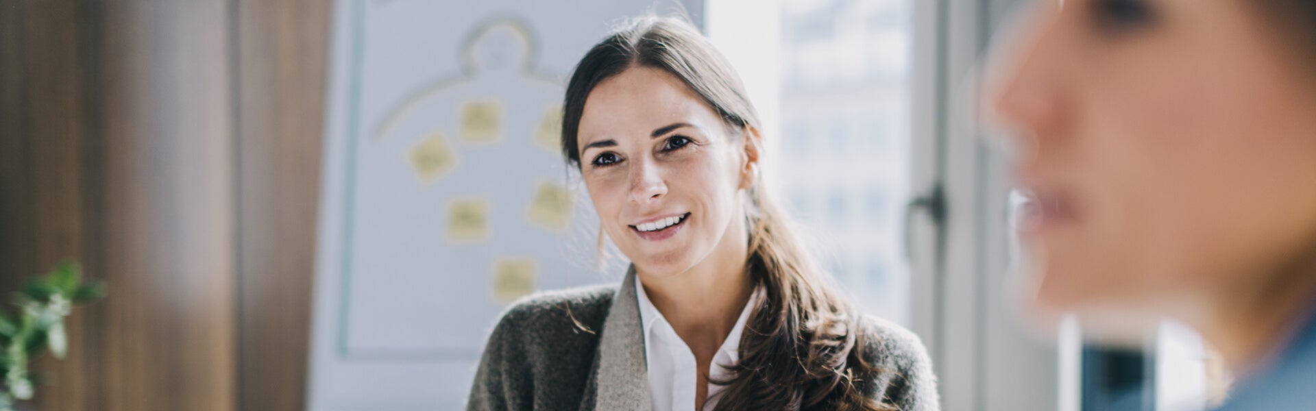 Vrouw in een meeting