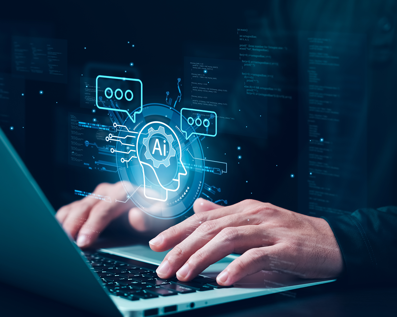 Visualisatie van AI voor laptop