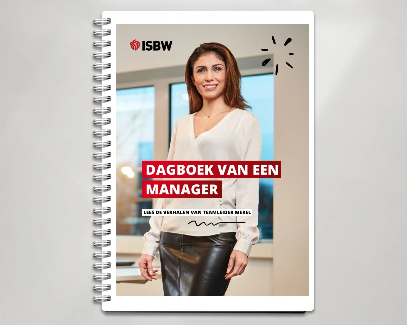 Voorkant van ISBW paper met ringband met tekst 'Dagboek van een manager'