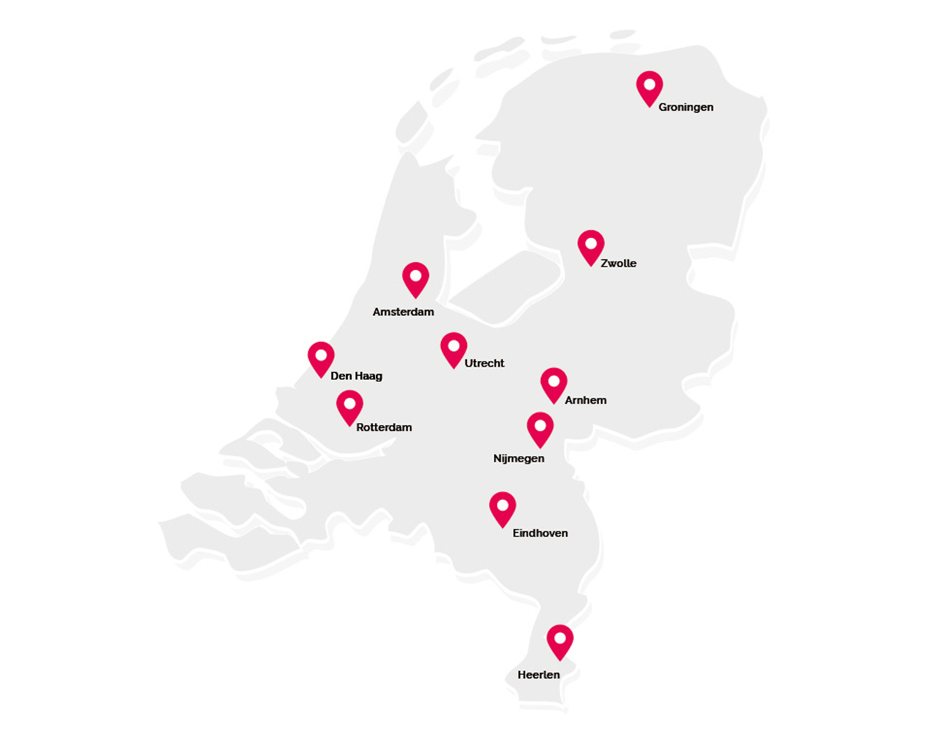 Landkaart van Nederland