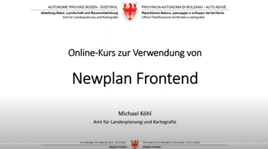 Online-Kurs zur Verwendung von NewPlan Frontend