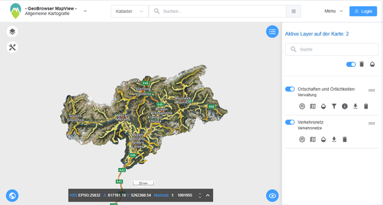 GeoBrowser MapView und GeoKatalog