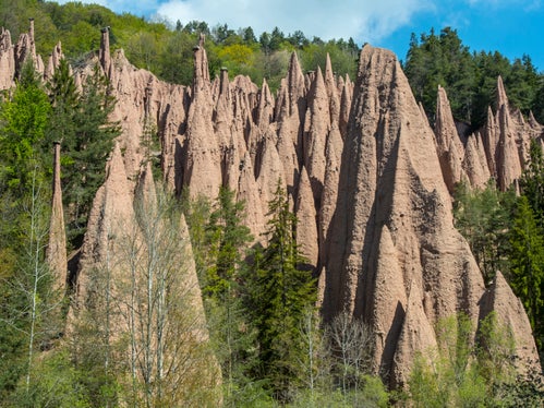 Piramidi di terra nella gola del rio Rivellone, Renon (Archivio Ufficio Natura, Foto Othmar Seehauser, 2016)