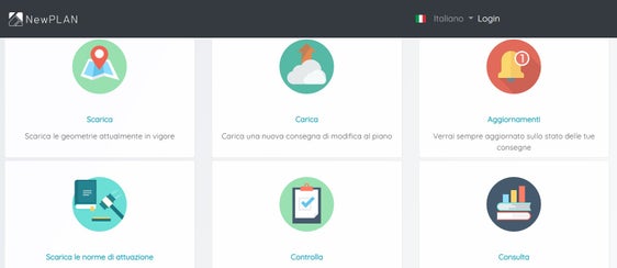 NewPLAN portal frontend (Home preview - Italiano)