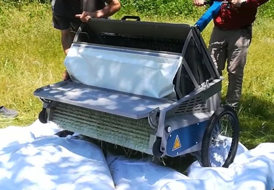 Ein spezielles Gerät erleichtert die Ernte des Saatguts (Archiv Amt für Natur, Foto Mauro Tomasi).