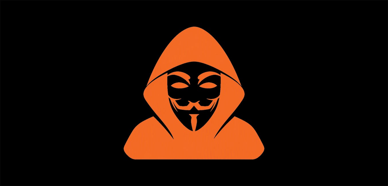Beeld van Anonymous om te laten zien dat er een hack is.