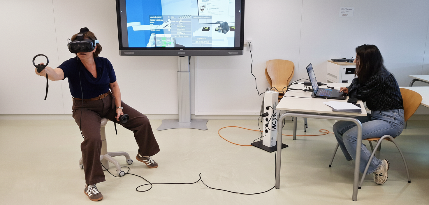 Oefenen met VR op onverwachte situaties (beeld gemodificeerd met AI)