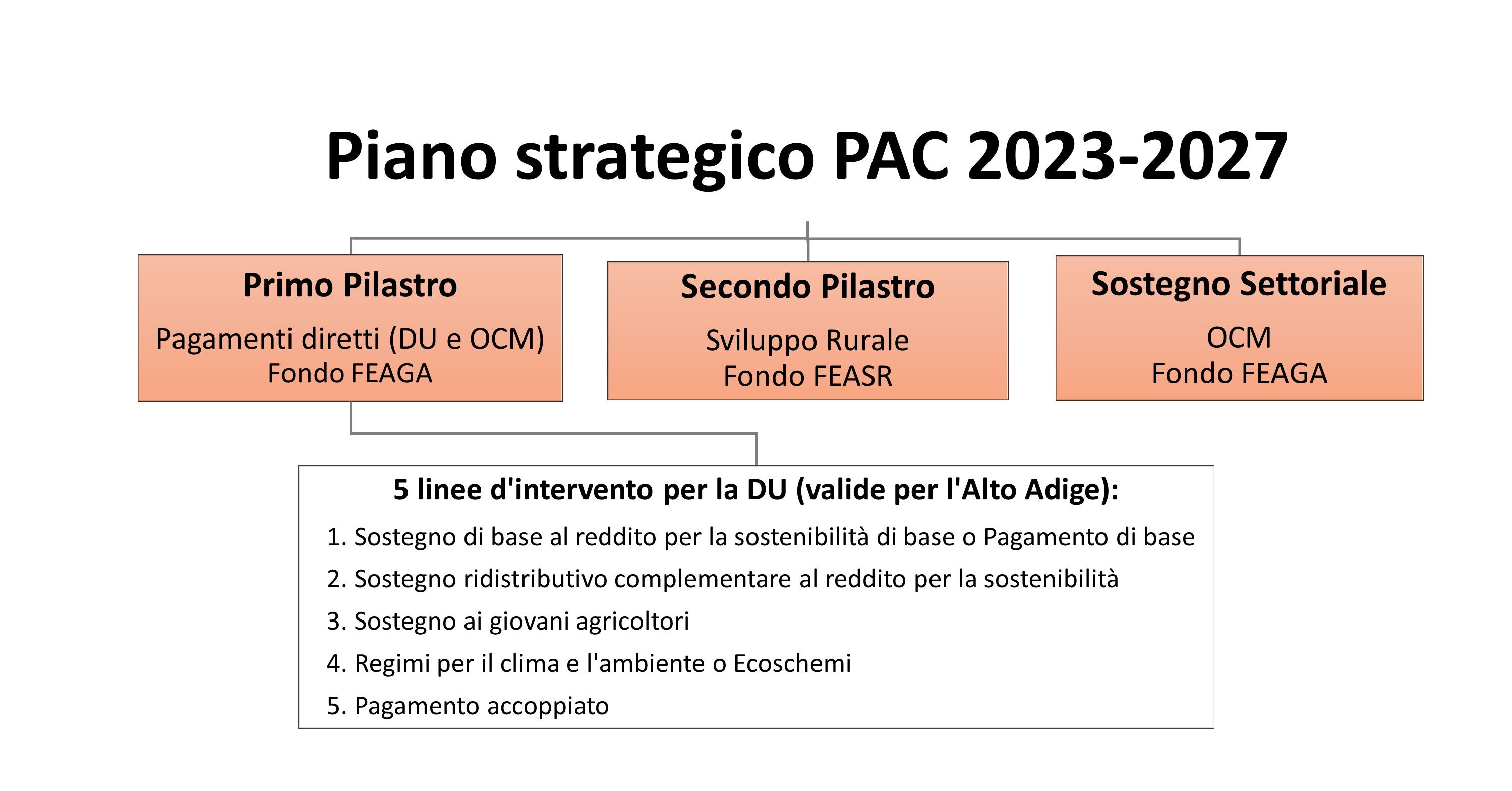 Schema Piano Strategico PAC 2023-2027 con focus su DU
