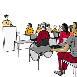 Studierende mit und ohne Behinderung.