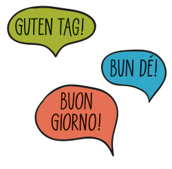 Guten Tag in verschiedenen Sprachen.