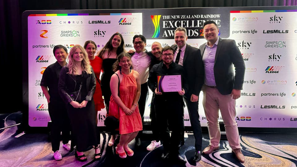 Dentsu Aotearoa Team at the Rainbow Excellence Awards 2024