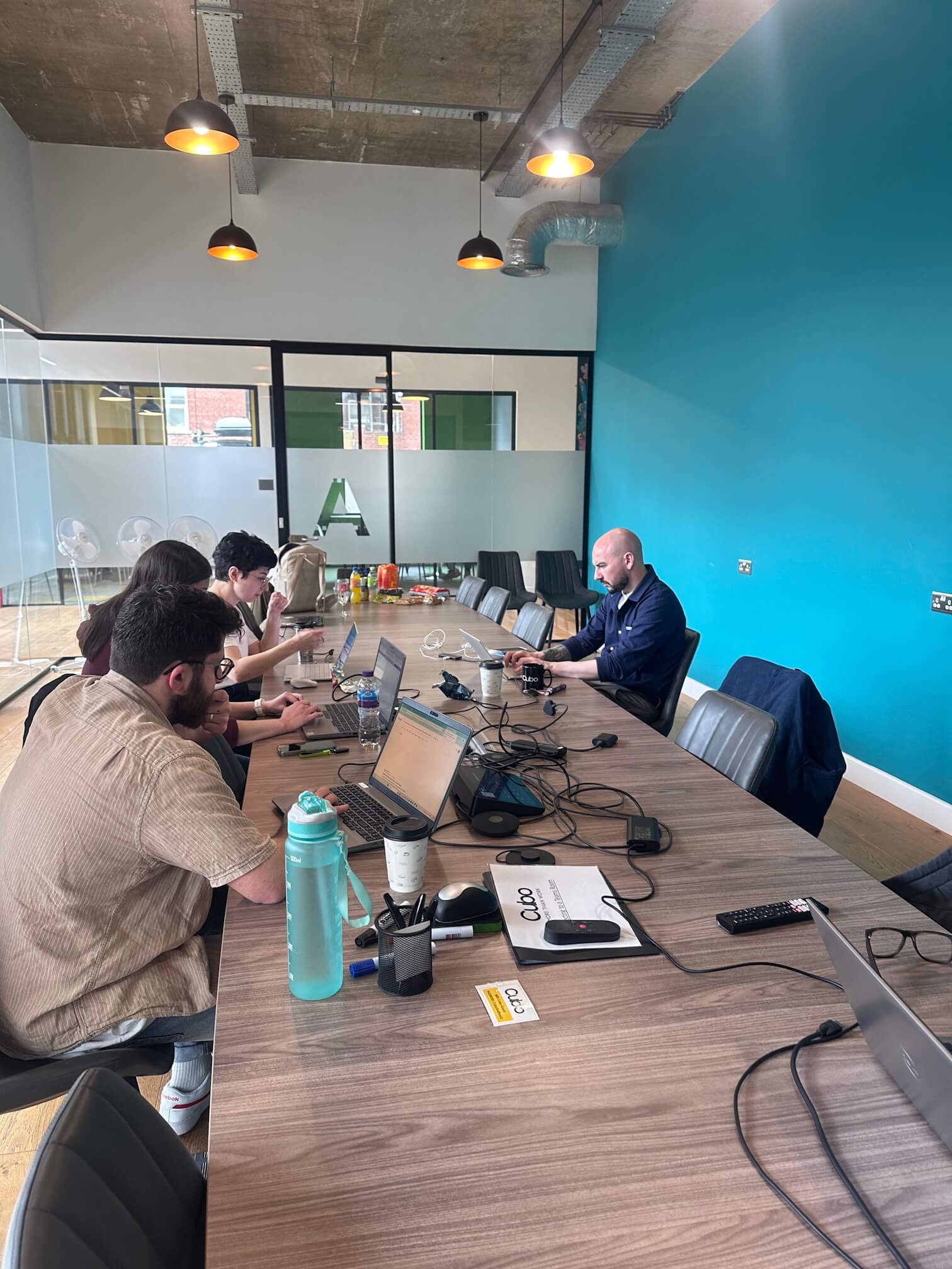 Hackathon showing developers collaborating