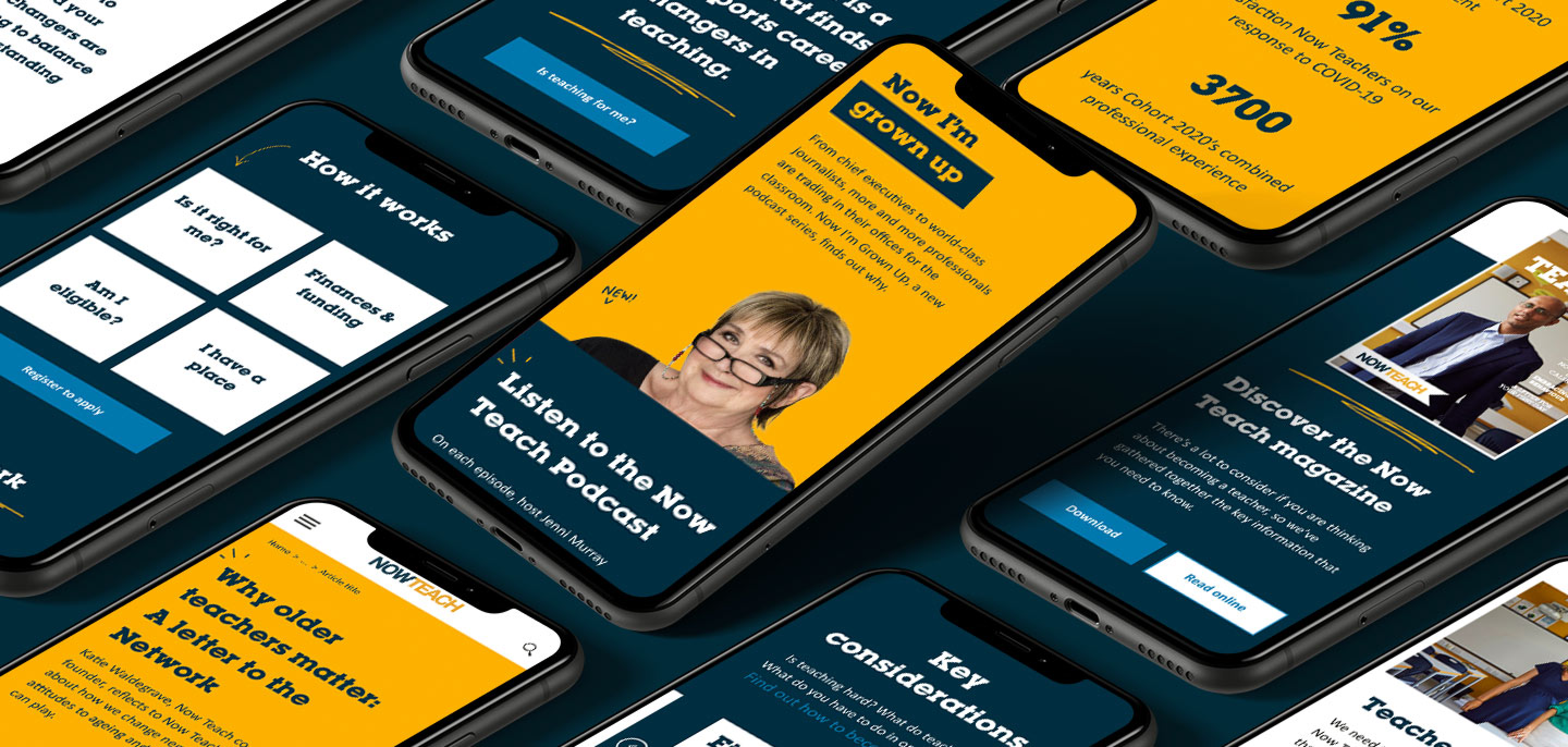 Gallery of mobile designs, arranged isometrically