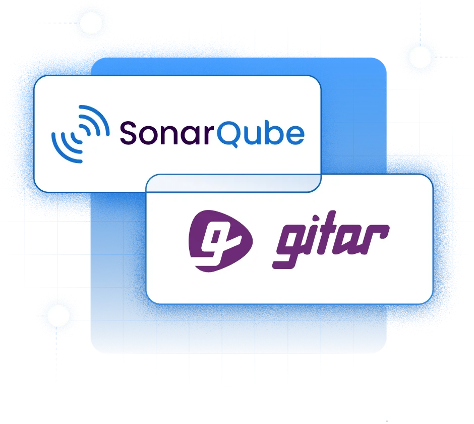 SonarQube and Gitar logos