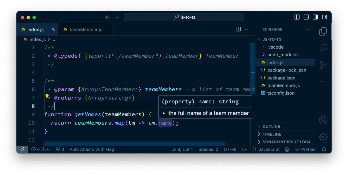 Typing your JavaScript without writing TypeScript | Sonar
