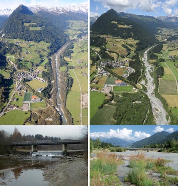 Riqualificazione fluviale del rio Ridanna attraverso la rimozione delle soglie e l'allargamento dell'alveo.