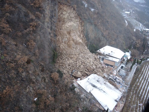 Felssturz beim Hotel Eberle, Gemeinde Bozen, 2021